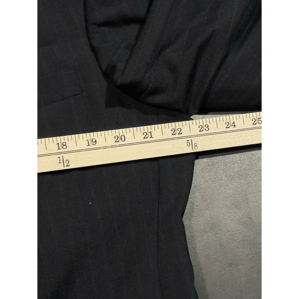 Towncraft Mens‎ Blazer Jacket Size 44L Tall Black Striped 2 Button Sport F-82